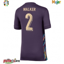 Camiseta Inglaterra Kyle Walker #2 Visitante Equipación para mujer Eurocopa 2024 manga corta